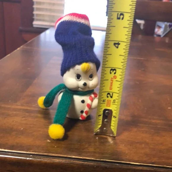 Snowman bell with Blue Hat and Green Scarf - Picture 6 of 6